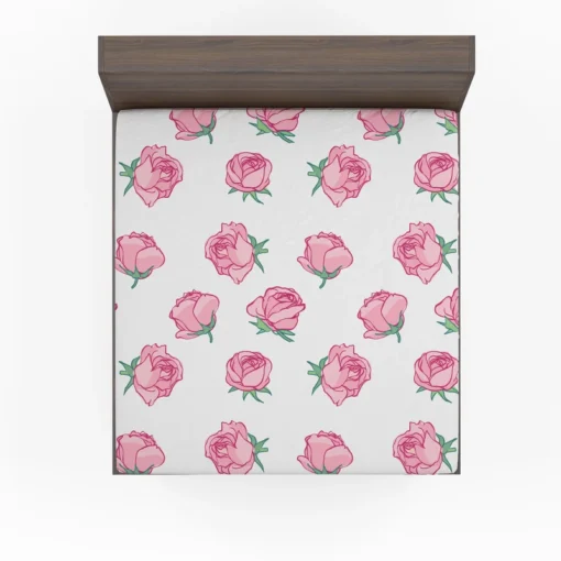 Little Pink Rose Design Fitted Sheet