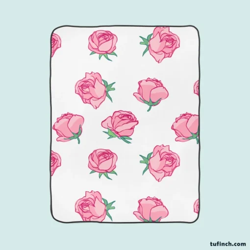 Little Pink Rose Design Fleece Blanket 1