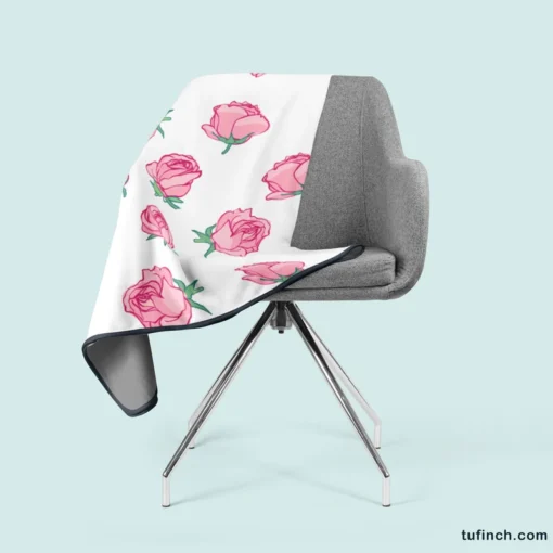 Little Pink Rose Design Fleece Blanket 2