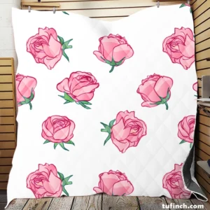 Little Pink Rose Design Quilt Blanket