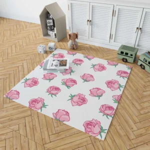 Little Pink Rose Design Rug 1