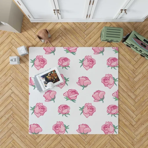 Little Pink Rose Design Rug