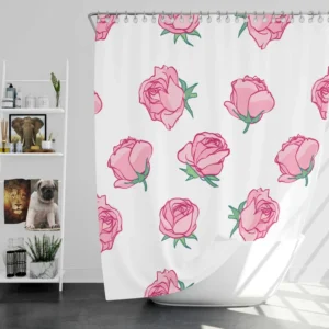 Little Pink Rose Design Shower Curtain