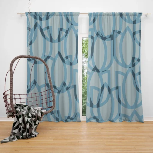 Lotus Floral Minimalist Pattern Curtain