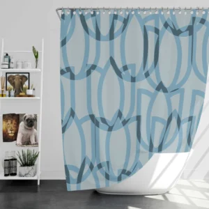 Lotus Floral Minimalist Pattern Shower Curtain