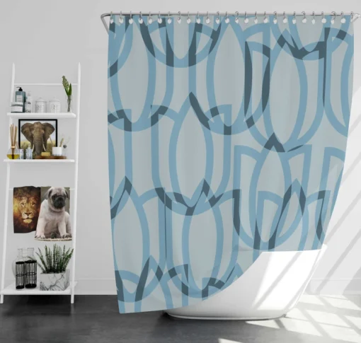 Lotus Floral Minimalist Pattern Shower Curtain