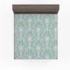 Lotus Flower Damask In Aqua Island Fitted Sheet