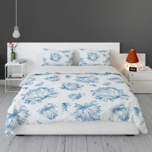 Lotus Sketch Floral Pattern Bedding Set 1