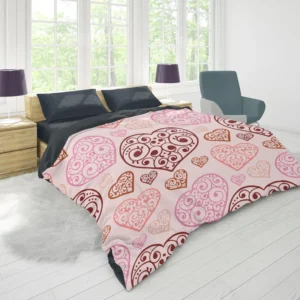 Love Heart Filled With Swirls Duvet Cover 1