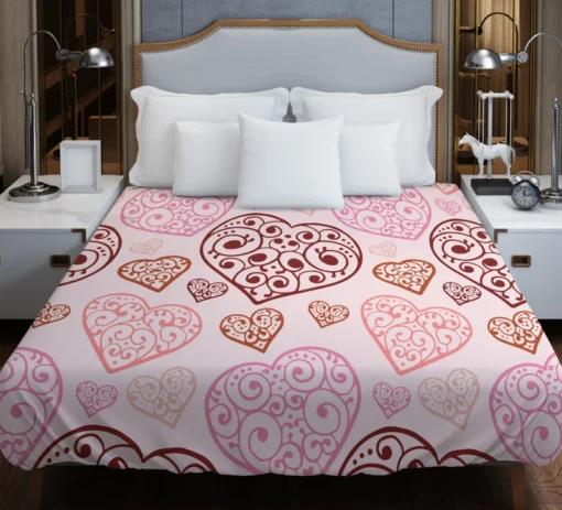 Love Heart Filled With Swirls Duvet Cover