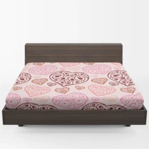 Love Heart Filled With Swirls Fitted Sheet 1