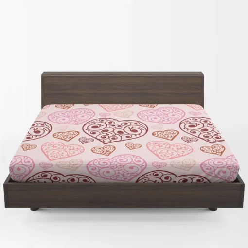 Love Heart Filled With Swirls Fitted Sheet 1