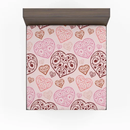 Love Heart Filled With Swirls Fitted Sheet