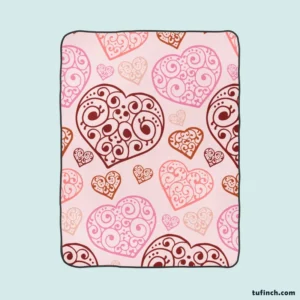 Love Heart Filled With Swirls Fleece Blanket 1