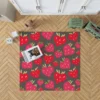 Love Shape Strawberry Print Rug