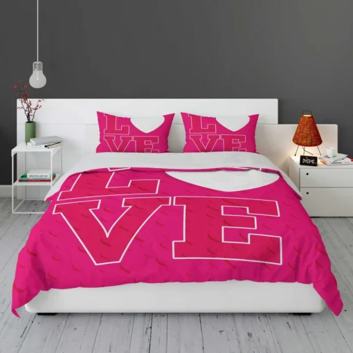 Love Text Heart Symbol Pattern Bedding Set 1