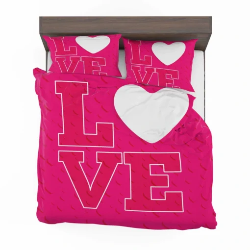 Love Text Heart Symbol Pattern Bedding Set 2