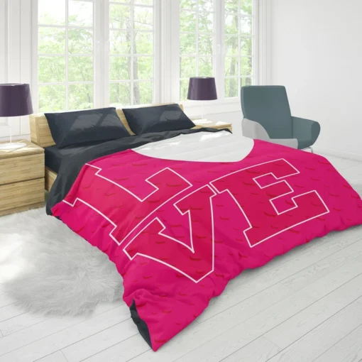 Love Text Heart Symbol Pattern Duvet Cover 1