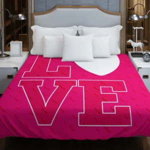 Love Text Heart Symbol Pattern Duvet Cover