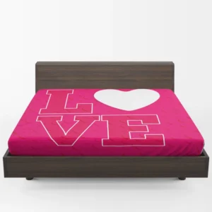 Love Text Heart Symbol Pattern Fitted Sheet 1