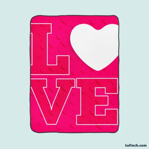 Love Text Heart Symbol Pattern Fleece Blanket 1