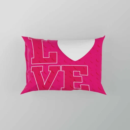 Love Text Heart Symbol Pattern Pillow Case