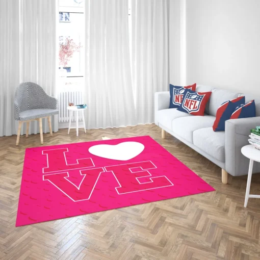 Love Text Heart Symbol Pattern Rug 2