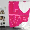 Love Text Heart Symbol Pattern Shower Curtain