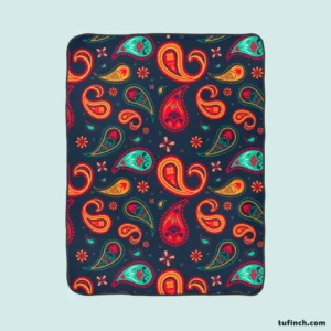 Lovely Mini Paisley Pattern Fleece Blanket 1