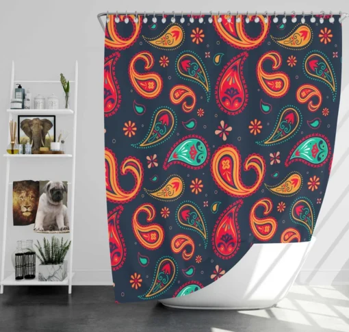 Lovely Mini Paisley Pattern Shower Curtain