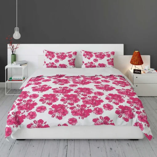 Lovers Cherry Blossom Design Bedding Set 1