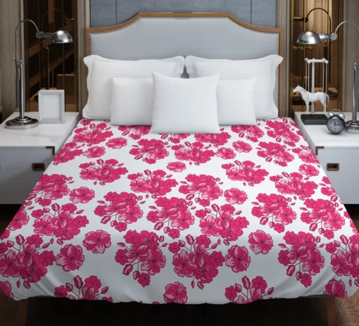 Lovers Cherry Blossom Design Duvet Cover