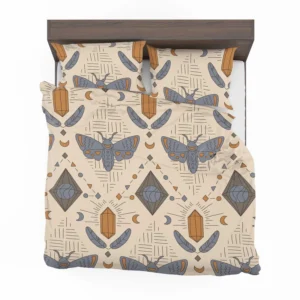 Luna Moth Boho Pattern Bedding Set 1