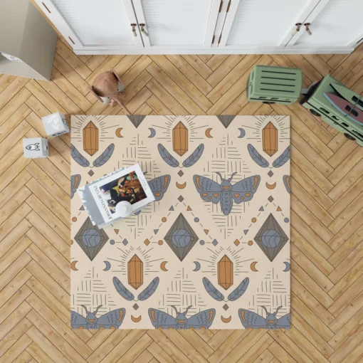 Luna Moth Boho Pattern Rug