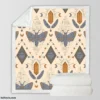 Luna Moth Boho Pattern Sherpa Fleece Blanket