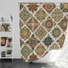 Luxurious Moroccan Orange Green Artwork Shower Curtain