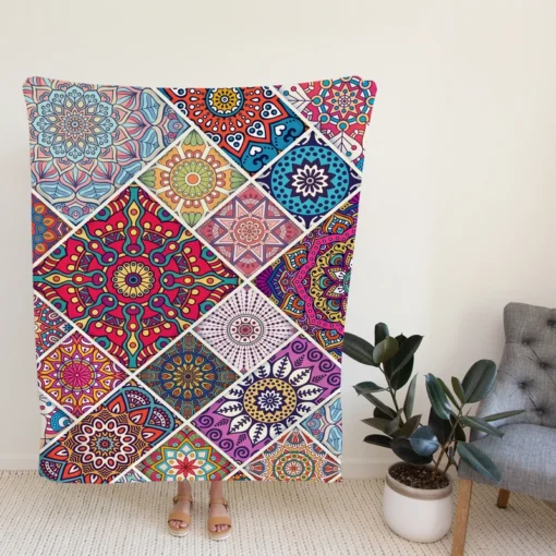 Luxurious Moroccan Unique Design Fleece Blanket