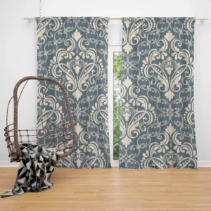 Luxury Floral Damask Design Curtain