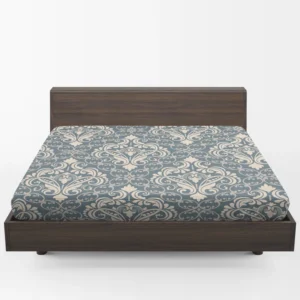 Luxury Floral Damask Design Fitted Sheet 1