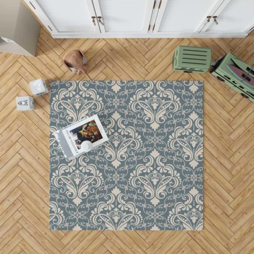 Luxury Floral Damask Design Rug