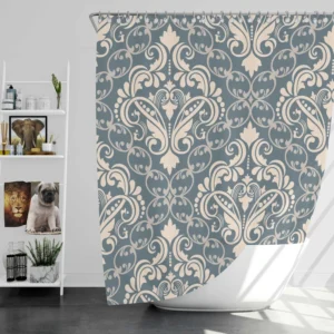 Luxury Floral Damask Design Shower Curtain