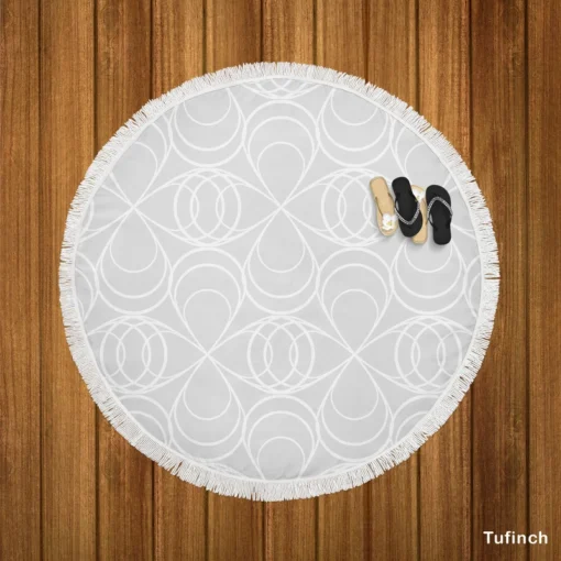 Luxury Japanese Geometric Pattern Round Beach Towel