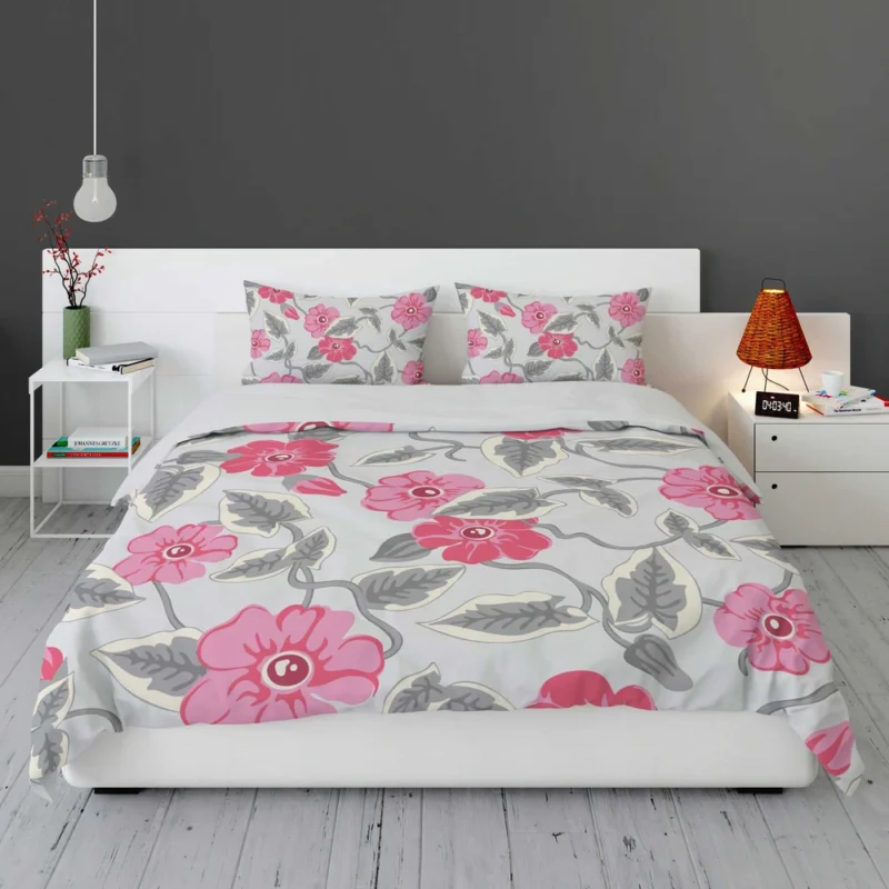 Luxury Pink Floral Pattern Bedding Set 1