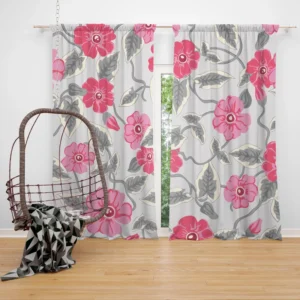 Luxury Pink Floral Pattern Curtain