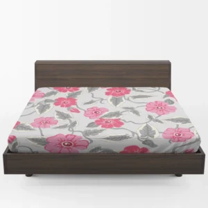 Luxury Pink Floral Pattern Fitted Sheet 1