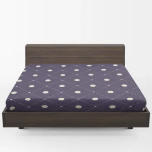 Luxury Polka Dots On Purple Diagonal Pattern Fitted Sheet 1