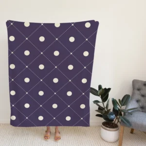 Luxury Polka Dots On Purple Diagonal Pattern Fleece Blanket