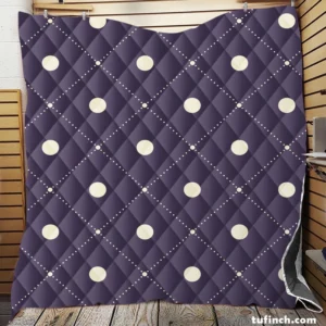 Luxury Polka Dots On Purple Diagonal Pattern Quilt Blanket