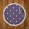 Luxury Polka Dots On Purple Diagonal Pattern Round Beach Towel