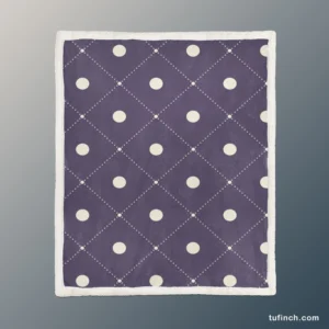 Luxury Polka Dots On Purple Diagonal Pattern Sherpa Fleece Blanket 1